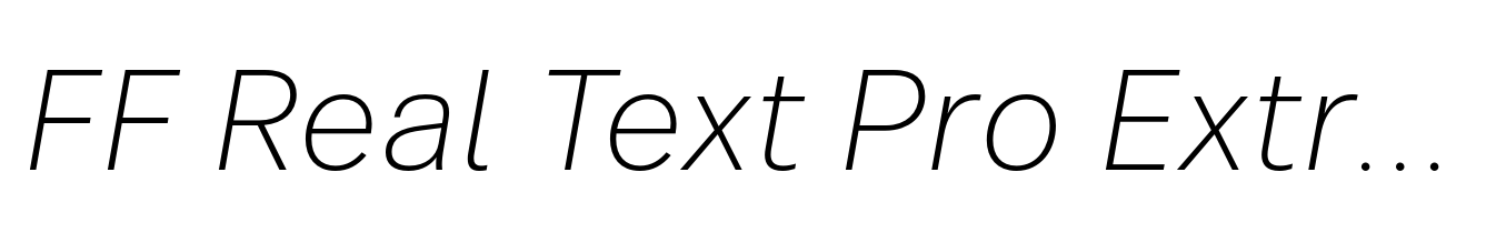FF Real Text Pro Extralight Oblique